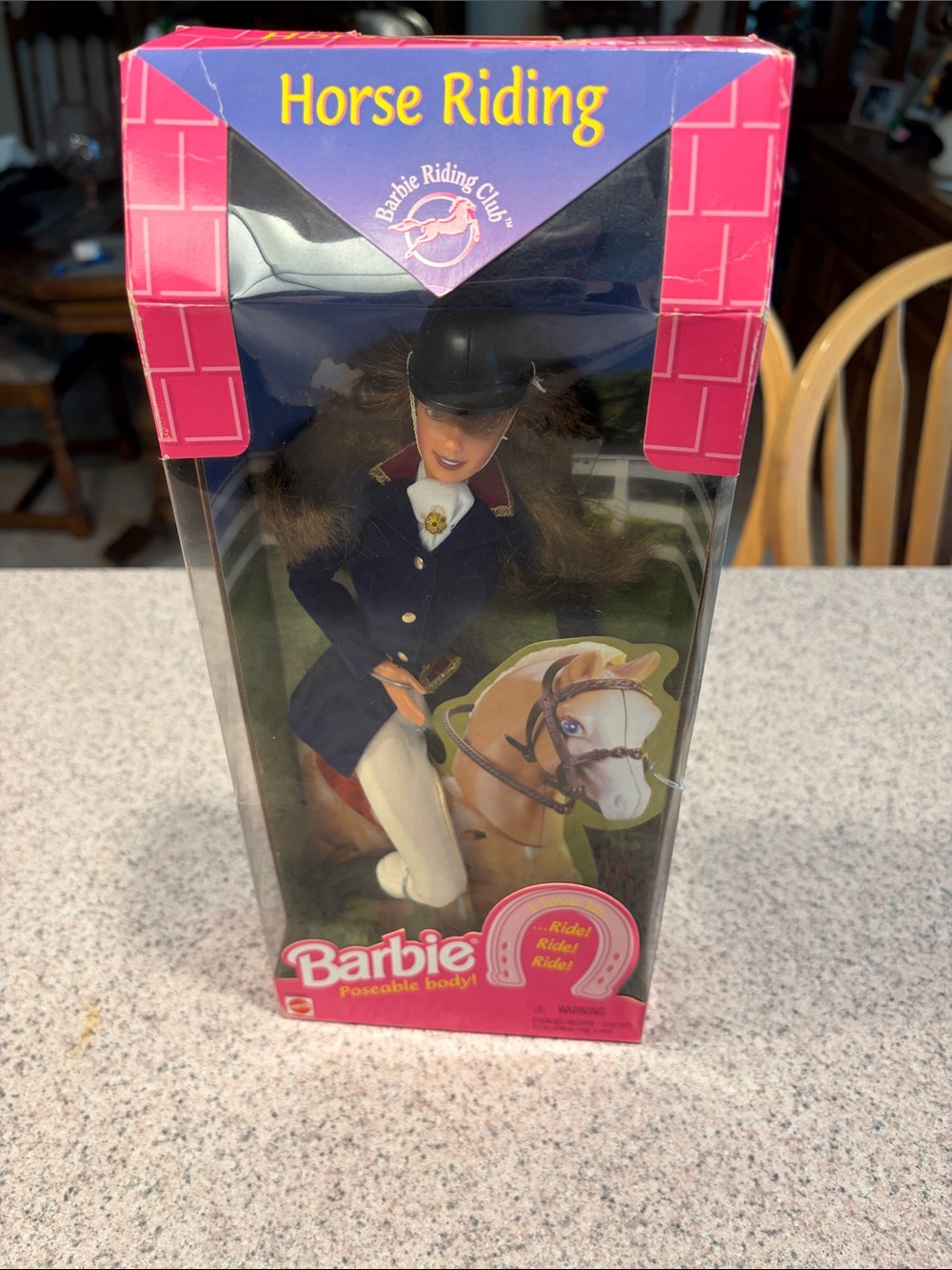 Barbie Horse Riding Doll - Navy, White & Black Outfit